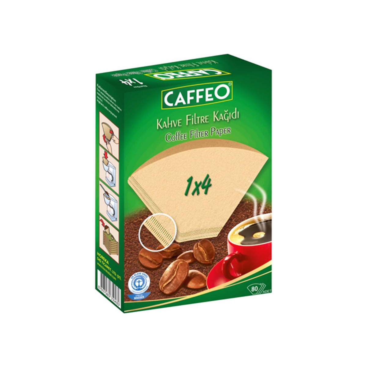 Kahve Filtre Kağıdı Caffeo 1x4 80 Adet 
